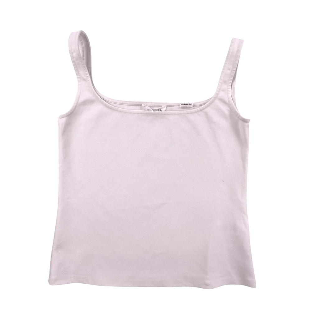 Marcella Five School Days White Tank Top Square Neck Stretch Small